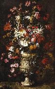 unknow artist Flowers in a Figured Vase oil painting on canvas